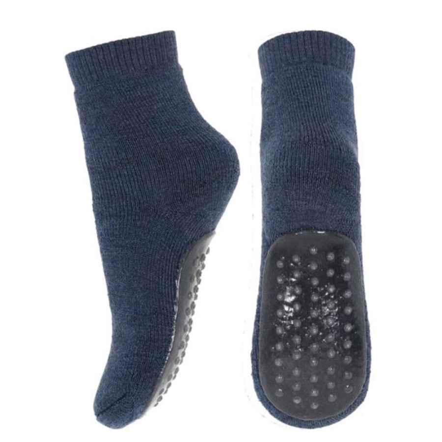 Kids MP Denmark Slippers | Mp Denmark Wool Rich Slipper Socks Dark Denim