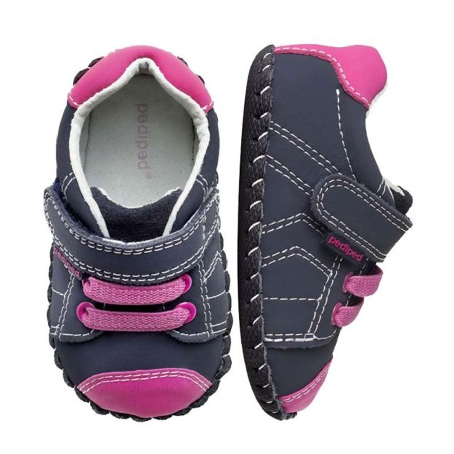 Kids Pediped Originals Pre-Walkers | Pediped Originals Jake Navy Pink