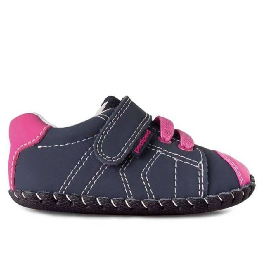 Kids Pediped Originals Pre-Walkers | Pediped Originals Jake Navy Pink