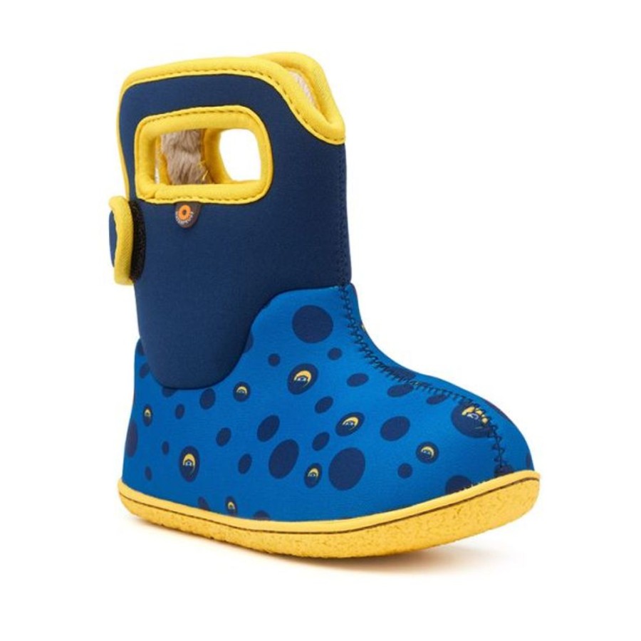 Kids Bogs Snow Boots | Spotty Otter Baby Bogs Navy