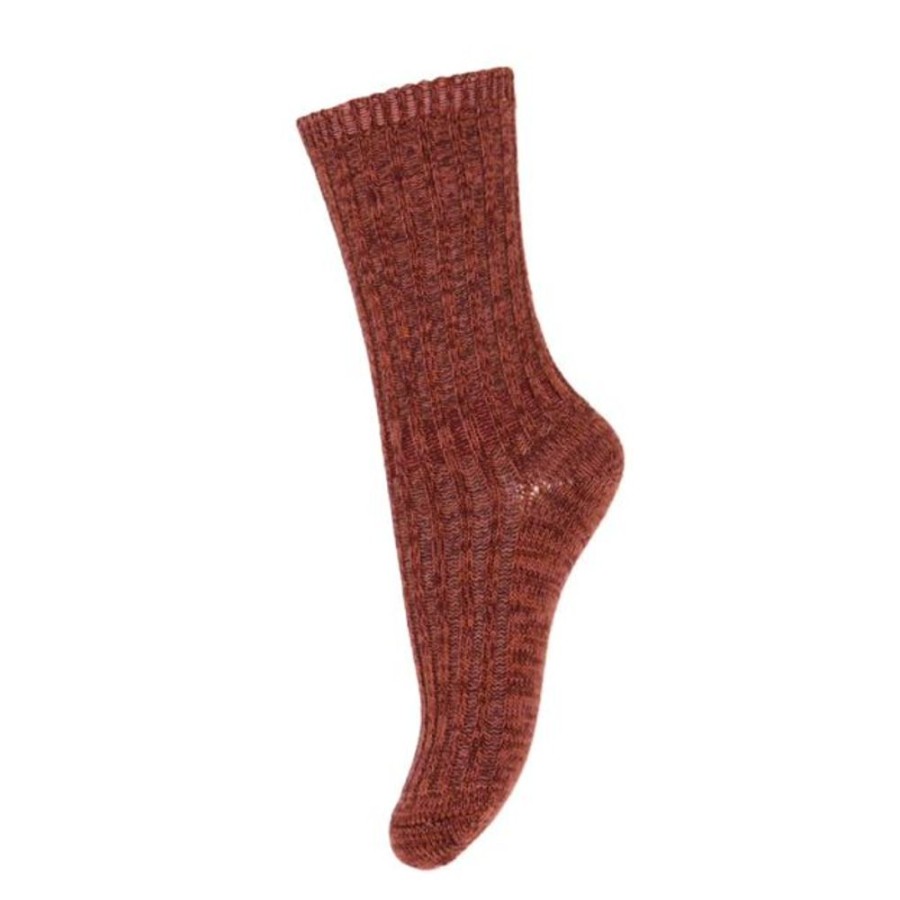 Accessories MP Denmark | Mp Denmark Heavy Knit Wool Rich Noa Socks Wine Red