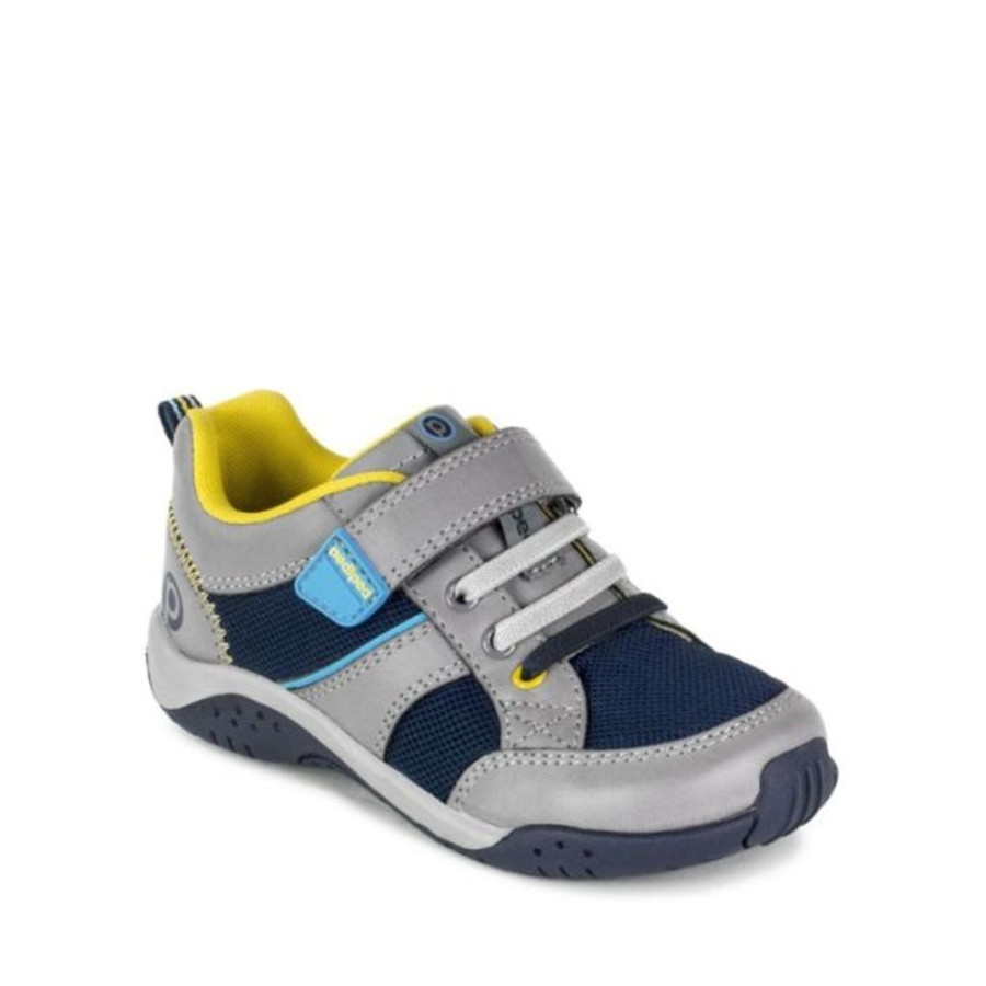 Kids Pediped Flex Trainers | Pediped Justice Grey Navy