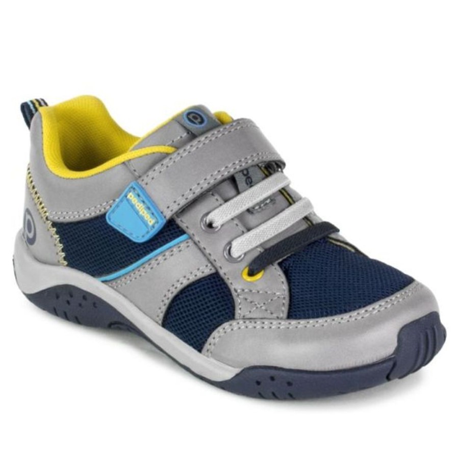 Kids Pediped Flex Trainers | Pediped Justice Grey Navy