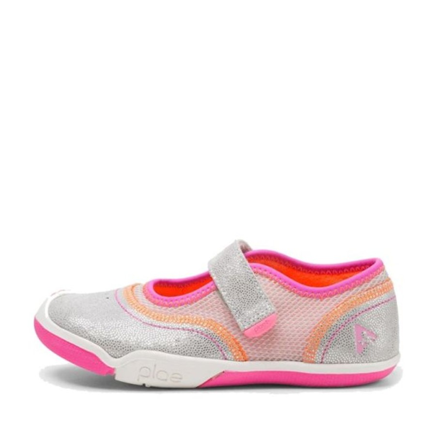 Kids Plae Trainers | Plae Emme Silver Pink