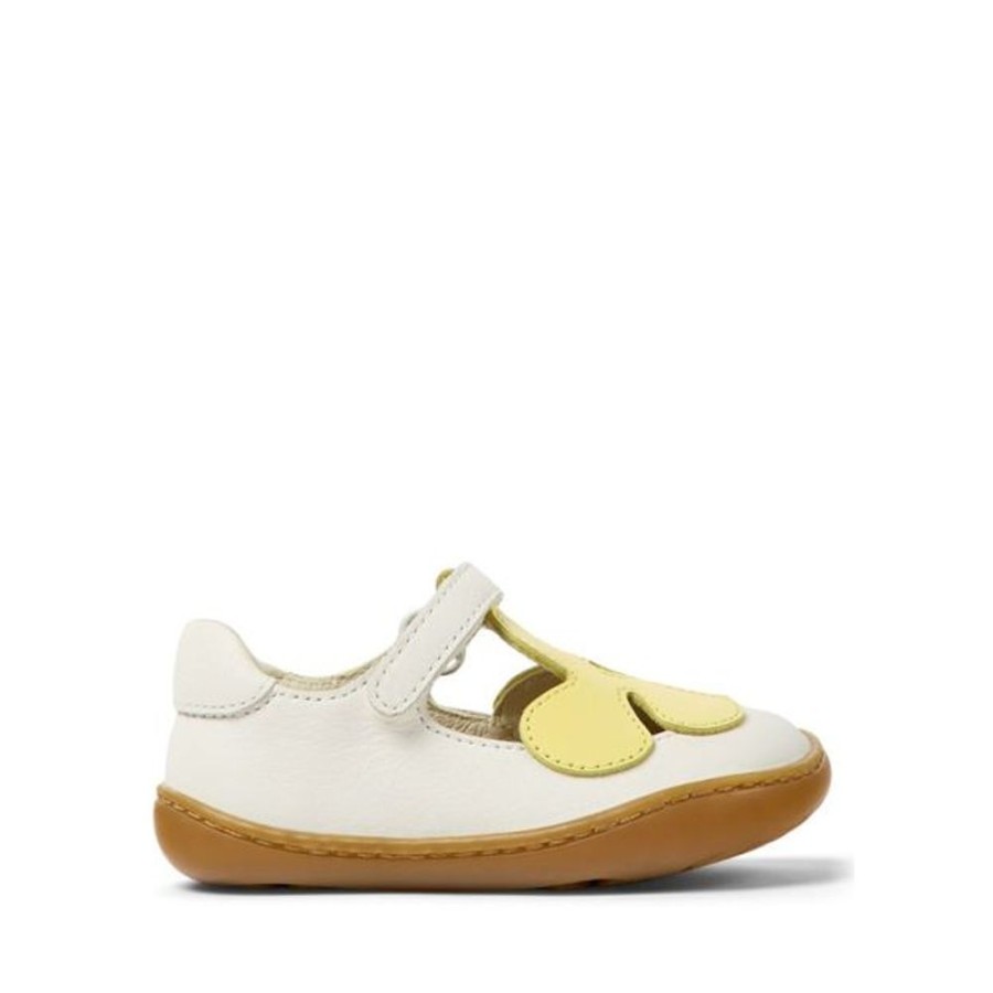 Kids Camper Party Shoes | Camper Kids First Peu Shoes White And Yellow