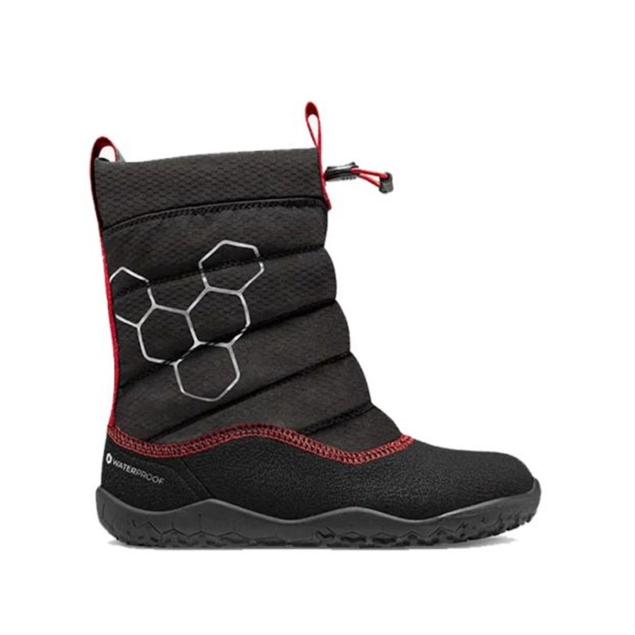 Kids VivoBarefoot Snow Boots | Vivobarefoot Kids Lumi Boots Obsidian (Black Sole)