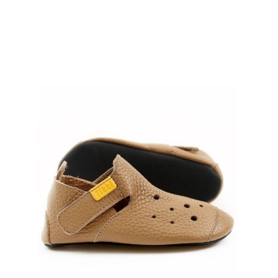 Kids Tikki Pre-Walkers | Tikki Kids Ziggy Shoes Ecru Leather