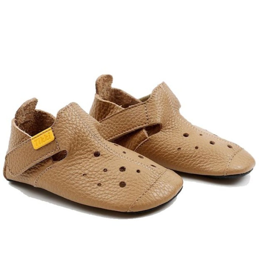 Kids Tikki Pre-Walkers | Tikki Kids Ziggy Shoes Ecru Leather