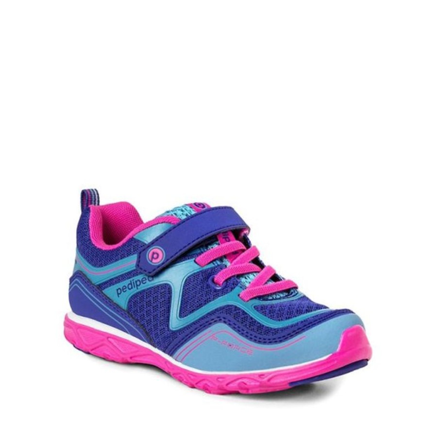 Kids Pediped Flex Trainers | Pediped Force Navy Fuchsia