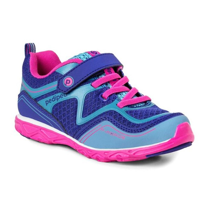 Kids Pediped Flex Trainers | Pediped Force Navy Fuchsia