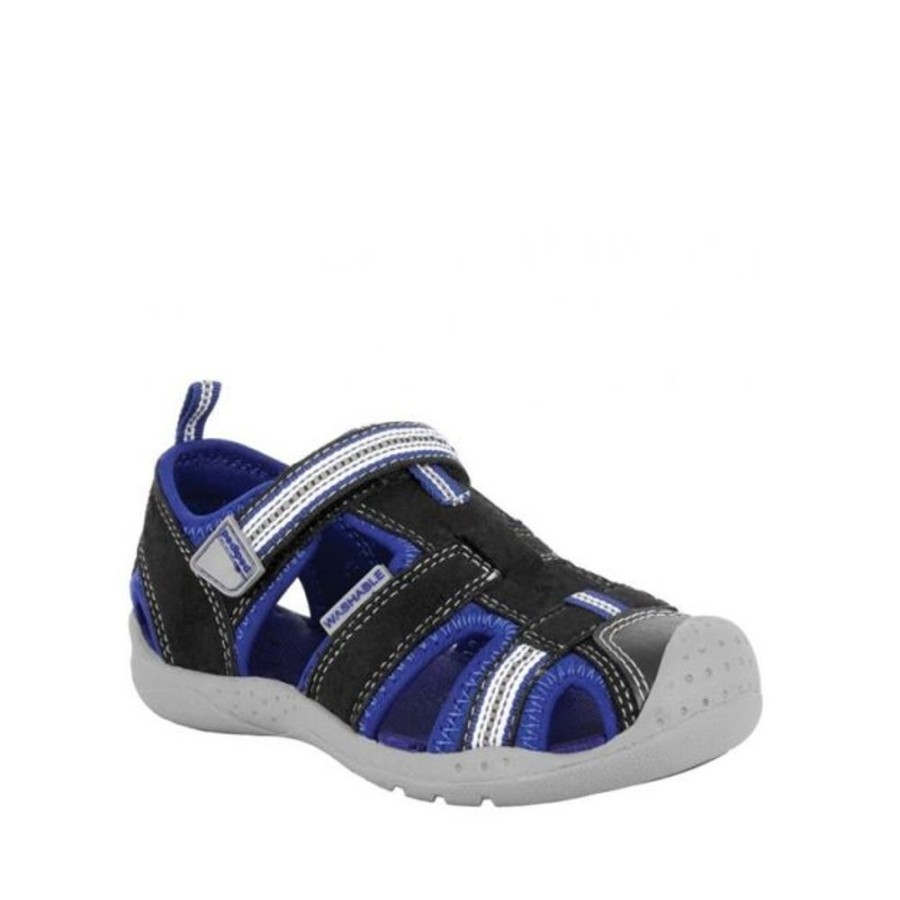 Kids Pediped Flex Sandals | Pediped Sahara Black King Blue