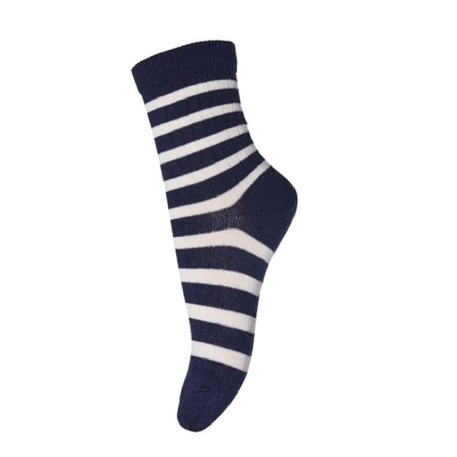 Accessories MP Denmark | Mp Denmark Wool Rich Ellis Socks Navy Stripe