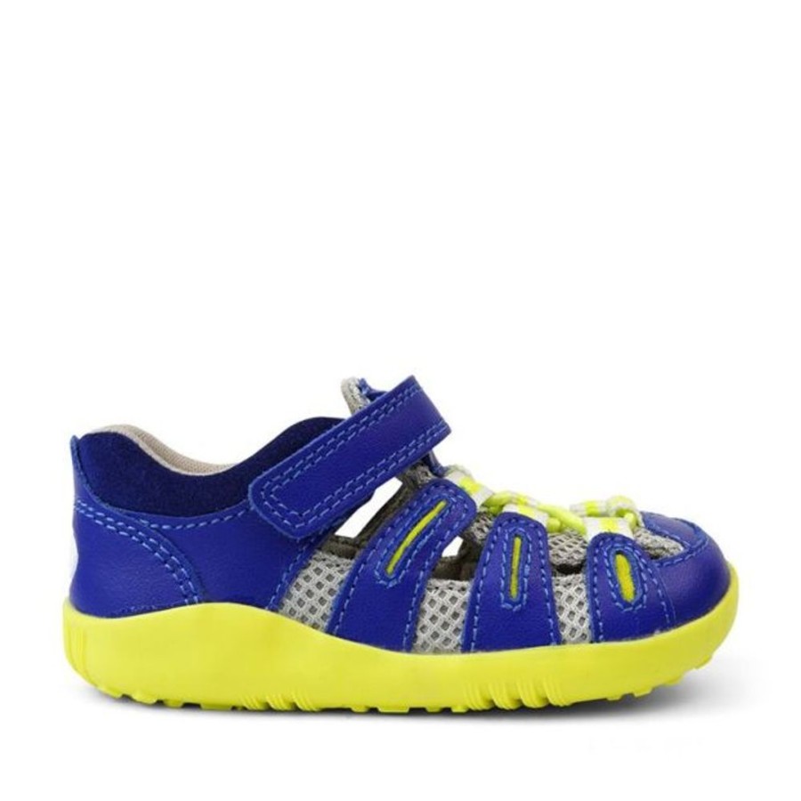 Kids Bobux Step Up Sandals | Bobux Su Summit Sandal Blueberry Neon