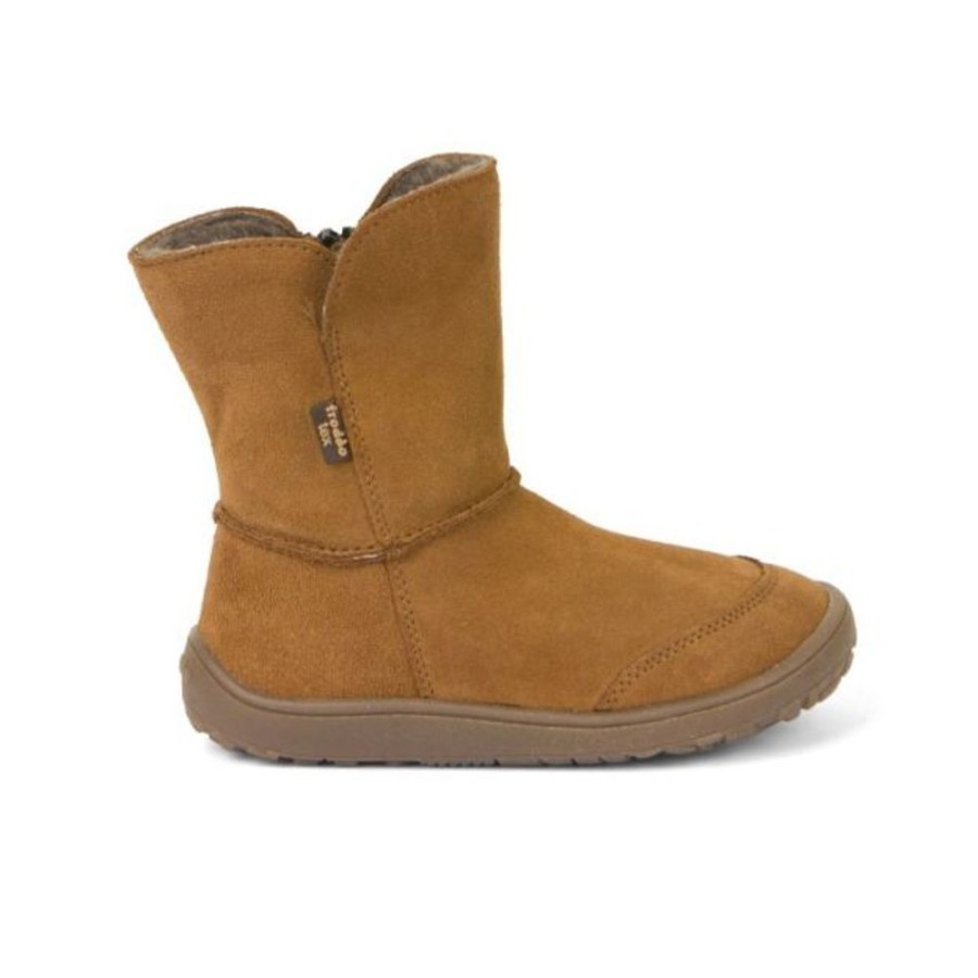 Kids Froddo Boots | Froddo Barefoot Waterproof Suede Boots Cognac