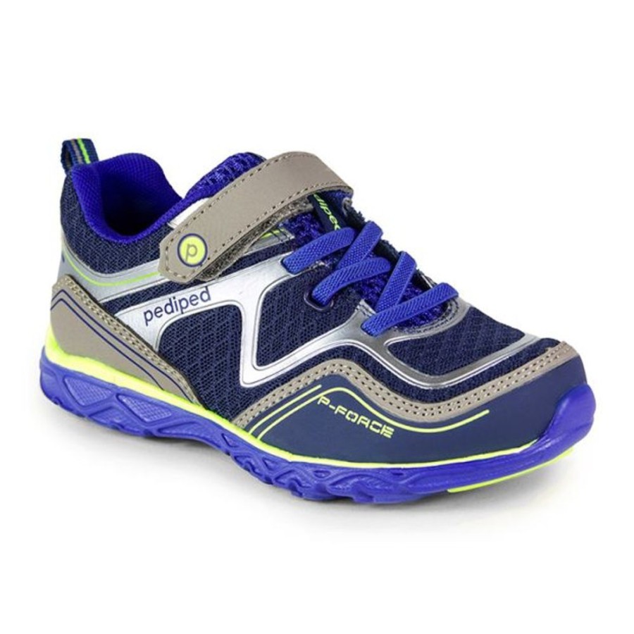 Kids Pediped Flex Trainers | Pediped Force Blue Silver