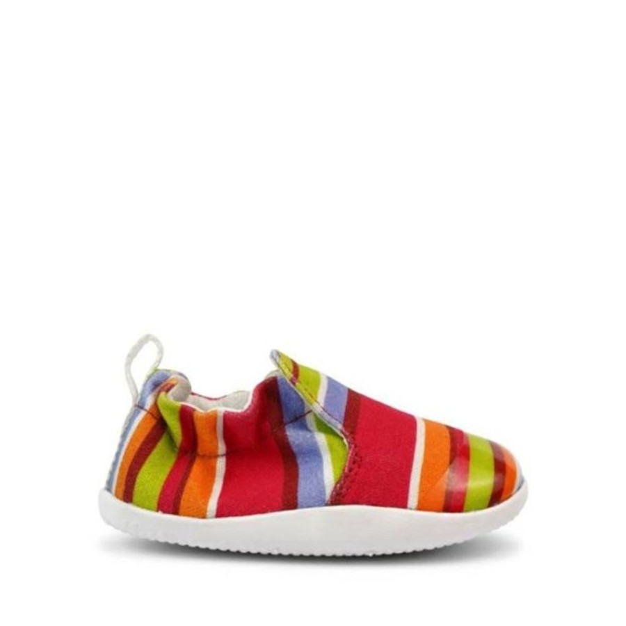 Kids Bobux Step Up Pre-Walkers | Bobux Su Xplorer Scamp Guava Stripe