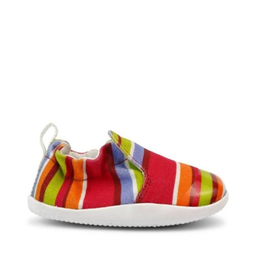 Kids Bobux Step Up Pre-Walkers | Bobux Su Xplorer Scamp Guava Stripe