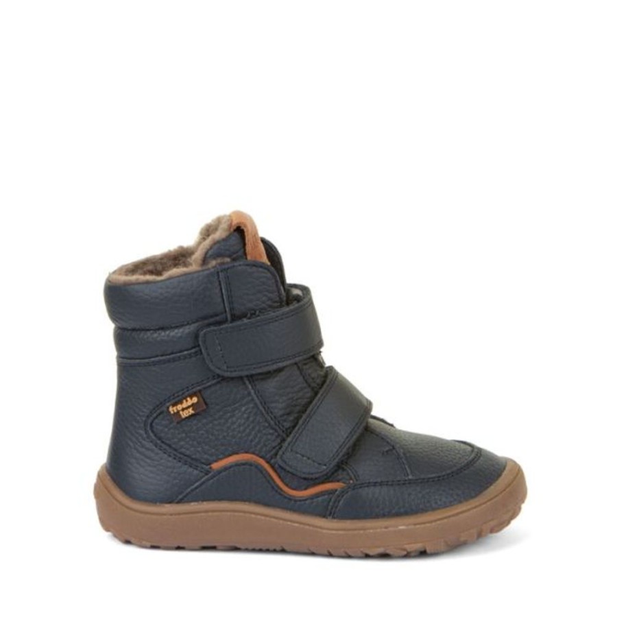 Kids Froddo Boots | Froddo Barefoot Waterproof Winter Boots Dark Blue Leather