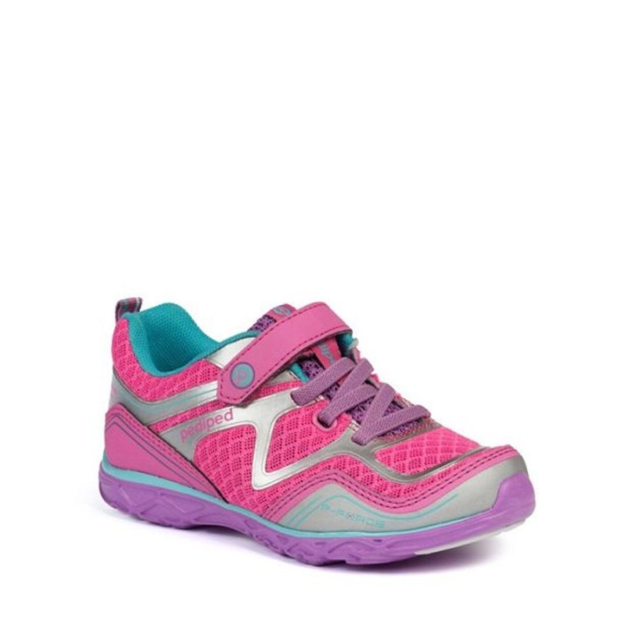 Kids Pediped Flex Trainers | Pediped Force Pink Silver