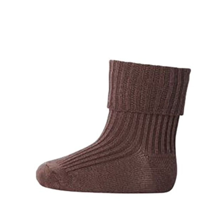 Accessories MP Denmark | Mp Denmark Wool Rib Socks Brown Sienna