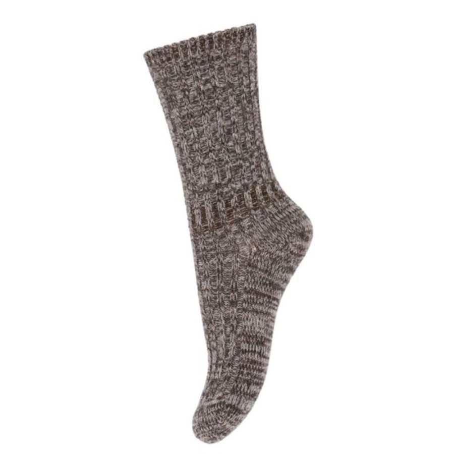 Accessories MP Denmark | Mp Denmark Heavy Knit Wool Rich Noa Socks Brown Sienna