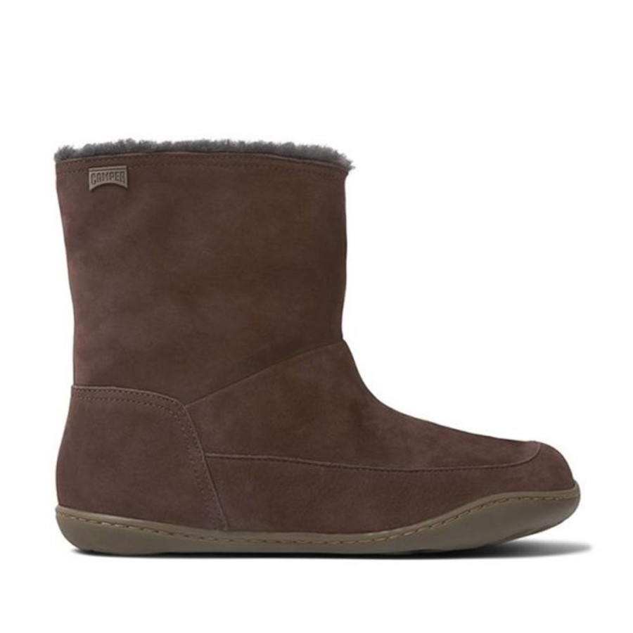 Adults Camper Boots | Camper Ladies Peu Nubuck Ankle Boot Dark Brown