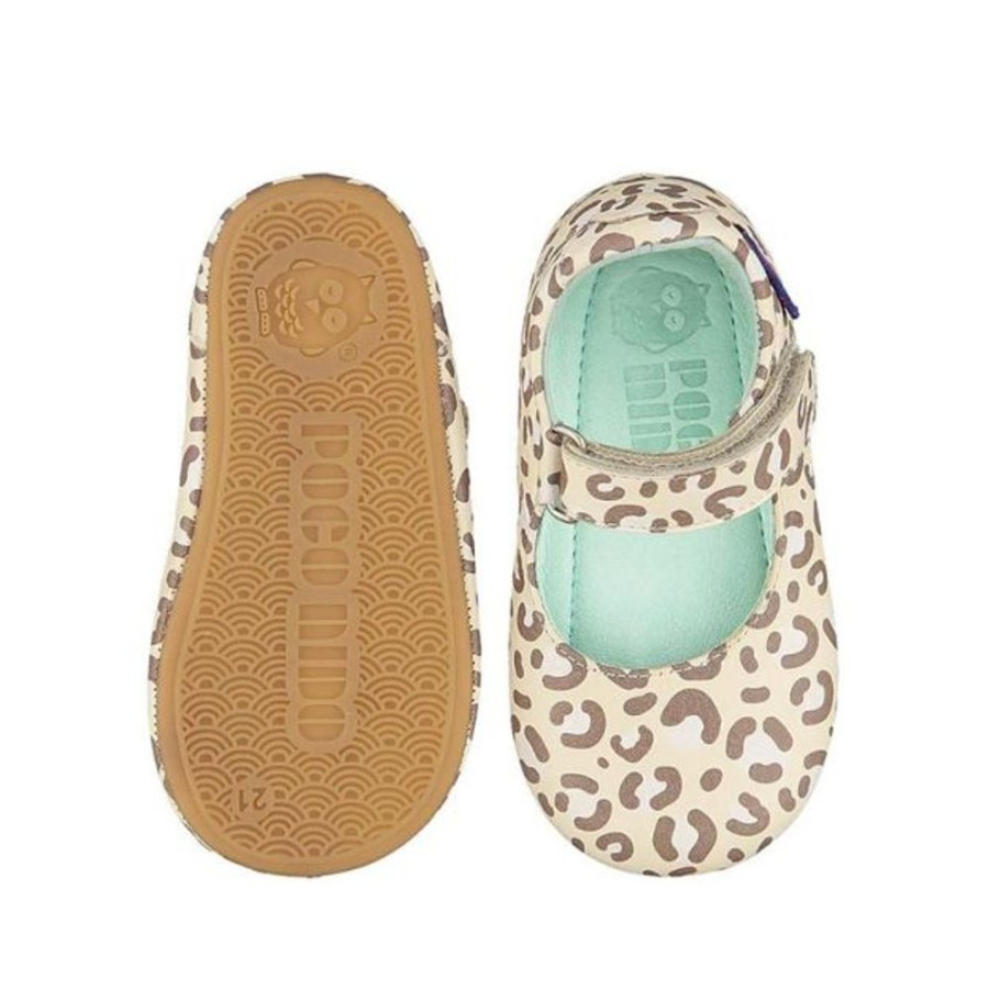 Kids Poco Nido First Shoes | Poco Nido Cream Leopard Mary Jane