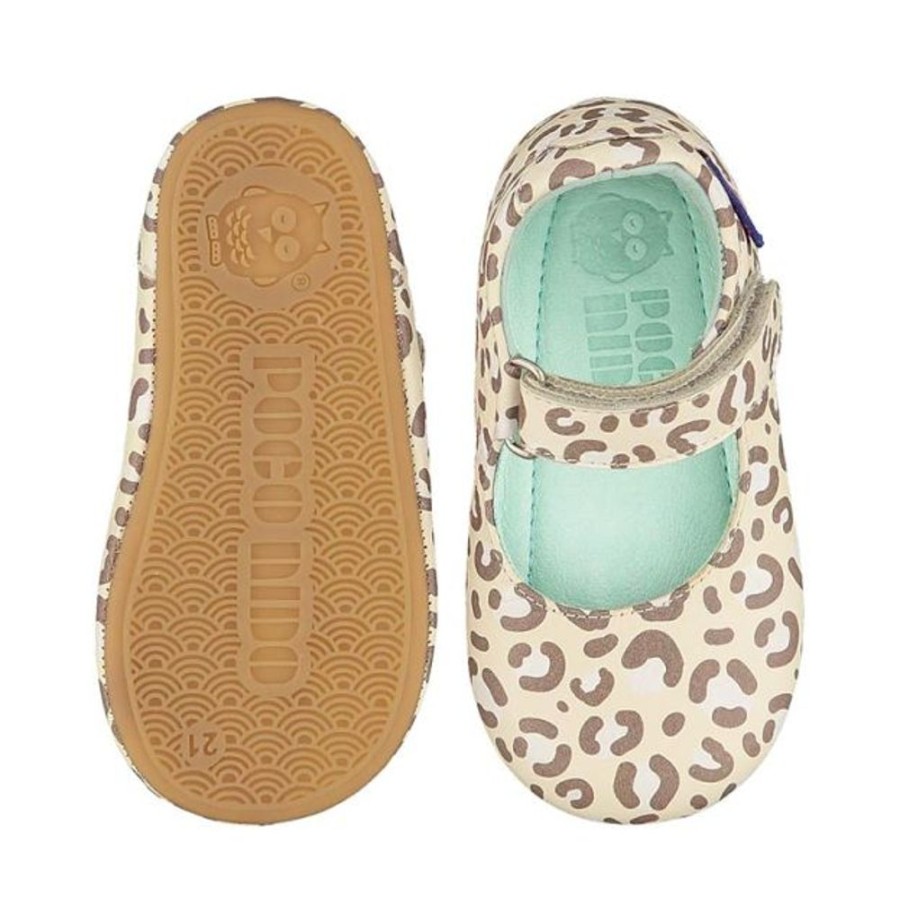 Kids Poco Nido First Shoes | Poco Nido Cream Leopard Mary Jane