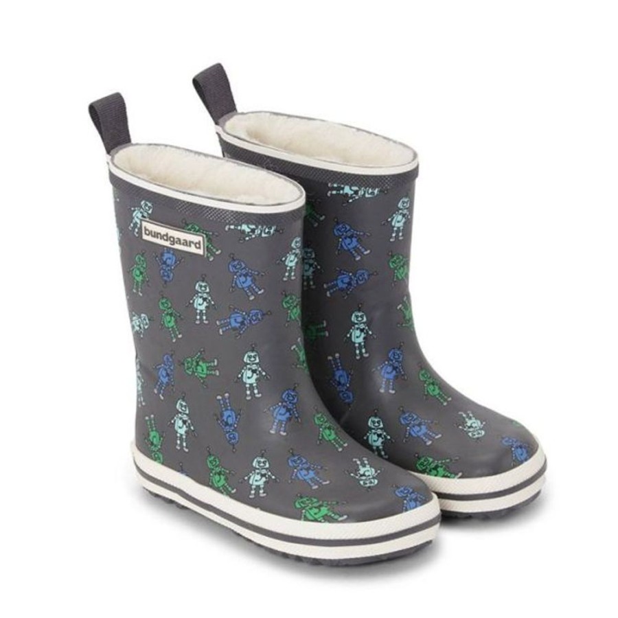 Kids Bundgaard Wellingtons | Bundgaard Classic Charly High Winter Wellingtons Robots