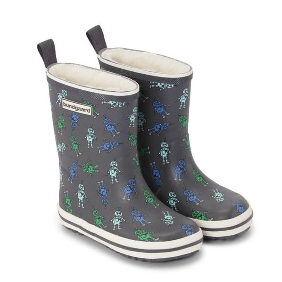 Kids Bundgaard Wellingtons | Bundgaard Classic Charly High Winter Wellingtons Robots