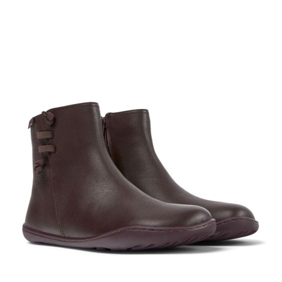 Adults Camper Boots | Camper Ladies Peu Ankle Boots Burgundy