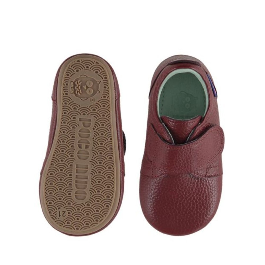 Kids Poco Nido First Shoes | Poco Nido Bordeaux Strap Shoes