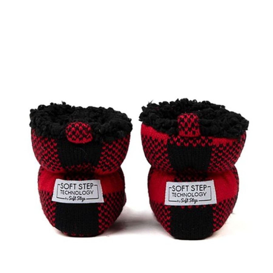 Kids Cozy Soles Slippers | Cozy Sole Red Plaid Soft Sole Slippers