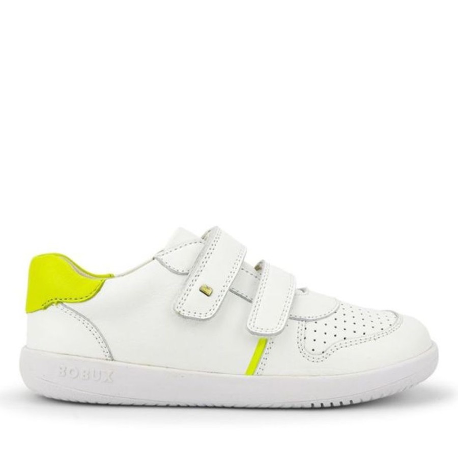 Kids Bobux Kid+ Trainers | Bobux Kid+ Riley White Neon