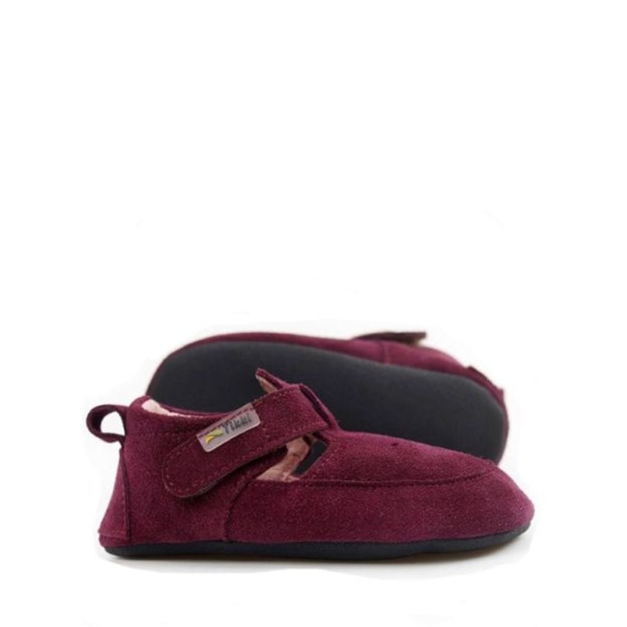 Kids Tikki Pre-Walkers | Tikki Kids Pouf Shoes Wine Suede