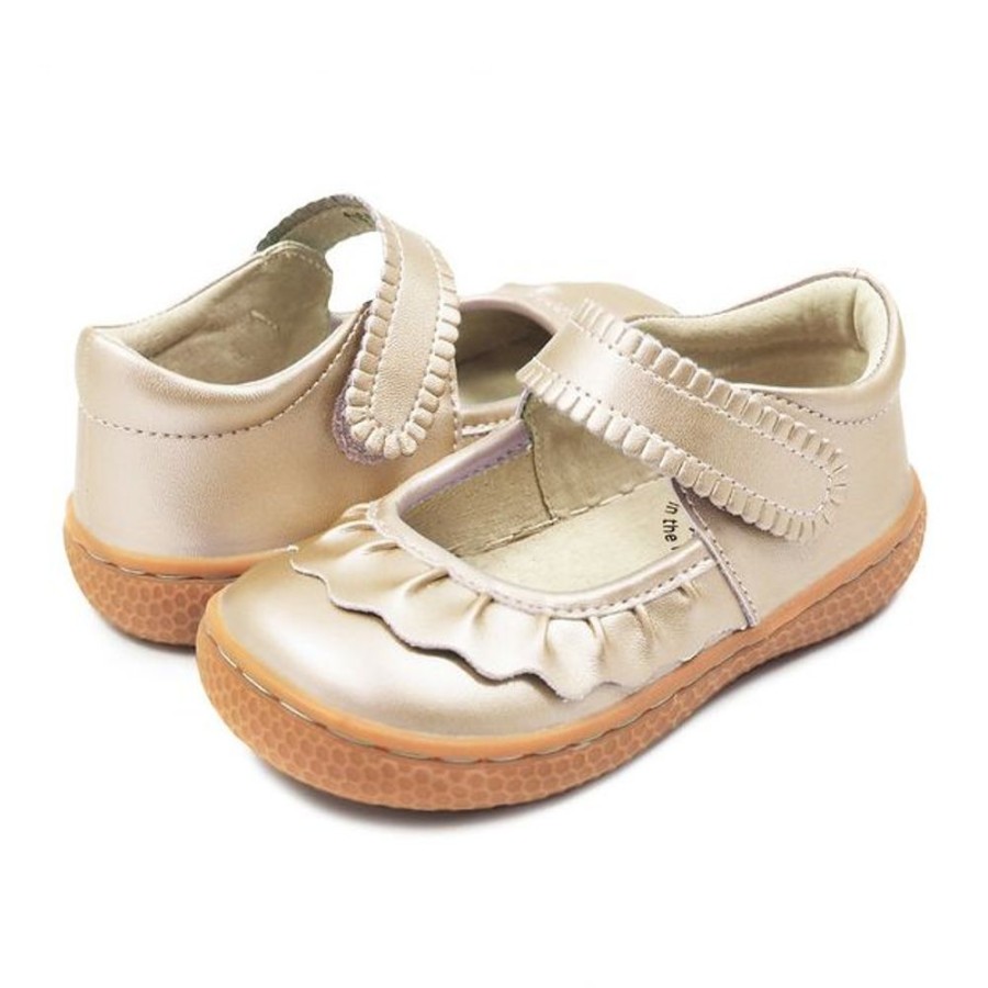 Kids Livie and Luca Party Shoes | Livie And Luca Ruche Champagne