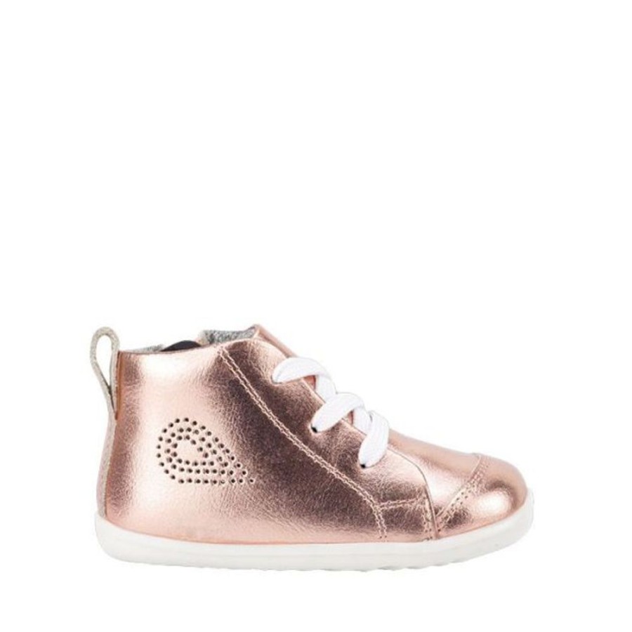 Kids Bobux Step Up Trainers | Bobux Su Alley-Oop Boot Rose Gold Metallic