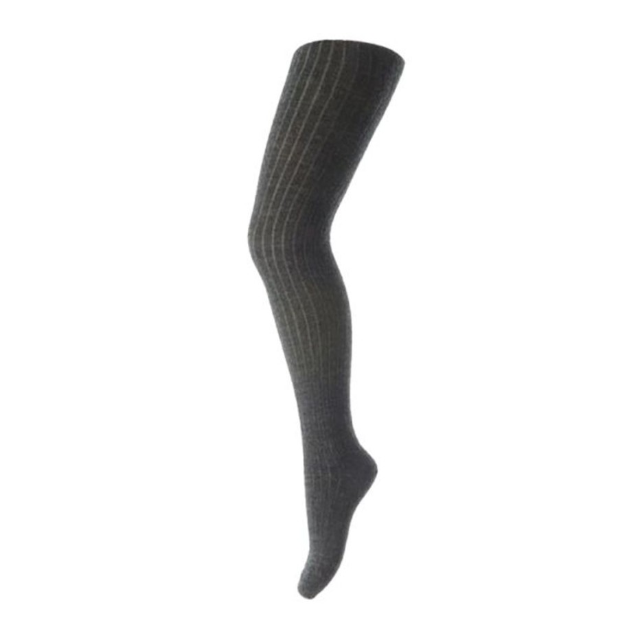 Accessories MP Denmark | Mp Denmark Wool Rib Tights Dark Grey