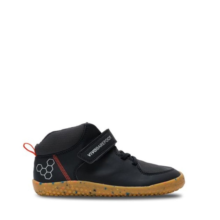 Kids VivoBarefoot Walking Boots | Vivobarefoot Juniors Ludo Hi Boots Obsidian