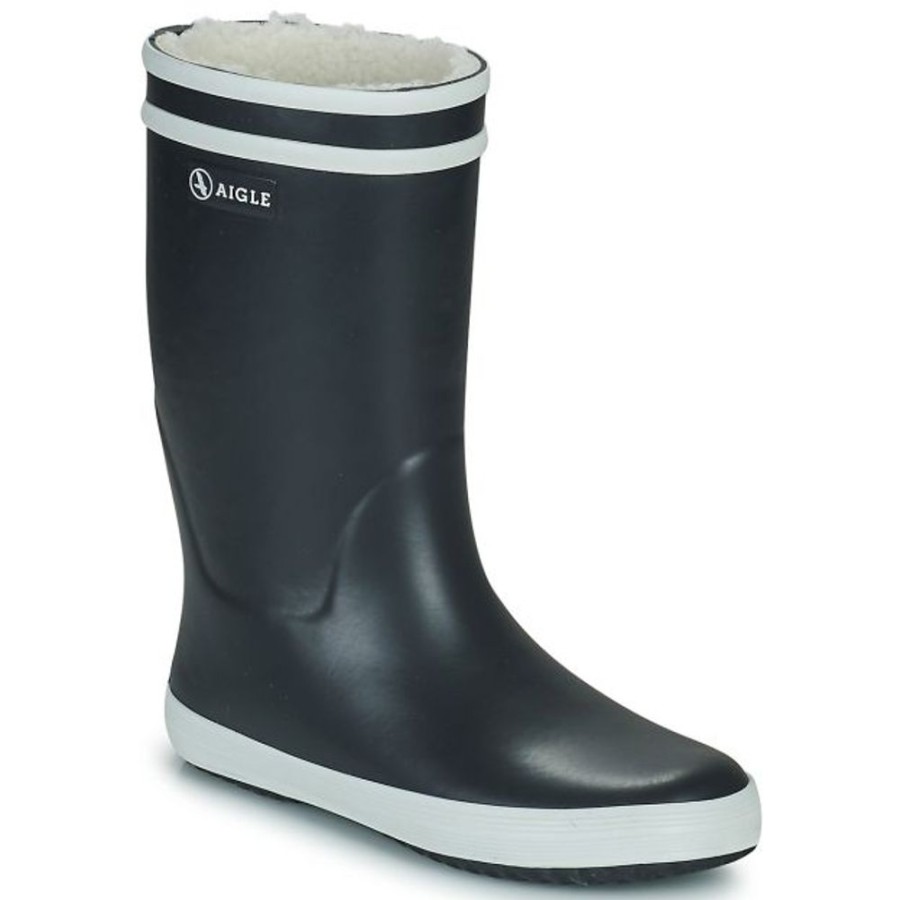 Kids Aigle Wellingtons | Aigle Kids Lolly Pop Fur Welly Navy