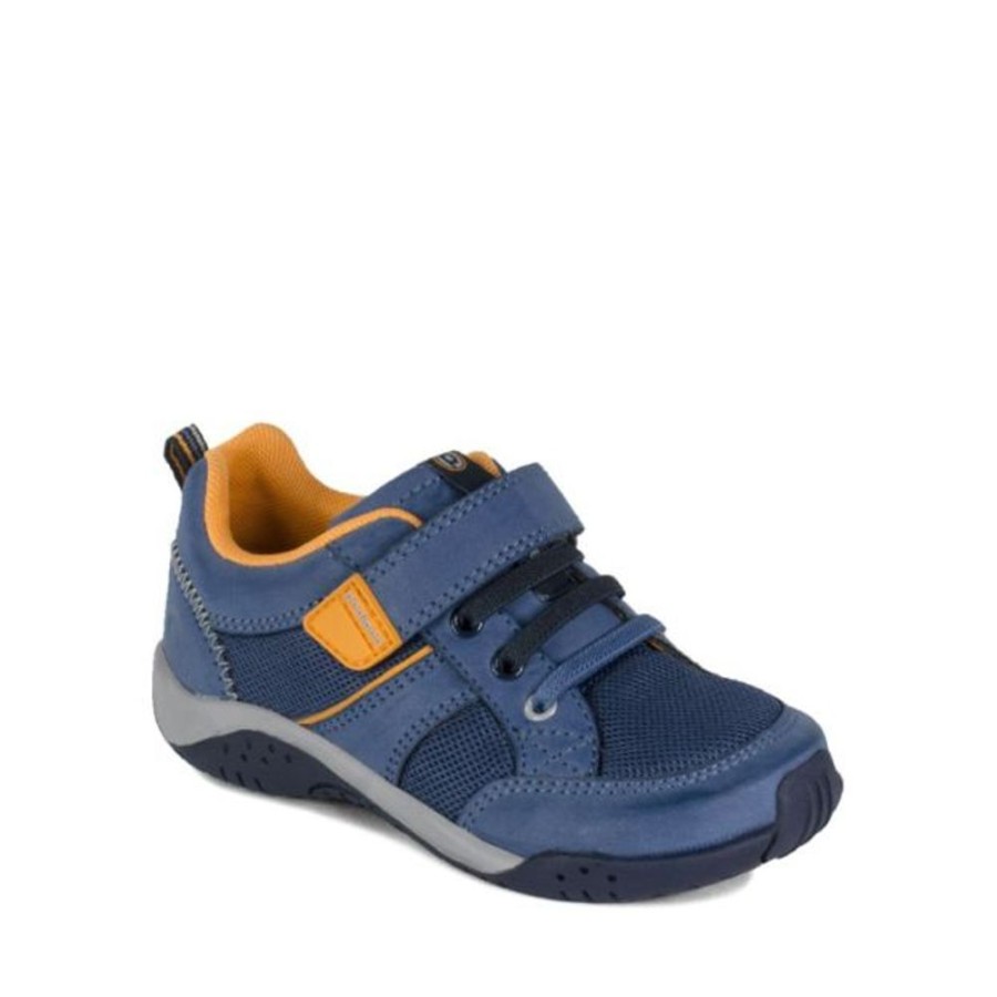 Kids Pediped Flex Trainers | Pediped Justice Navy Orange