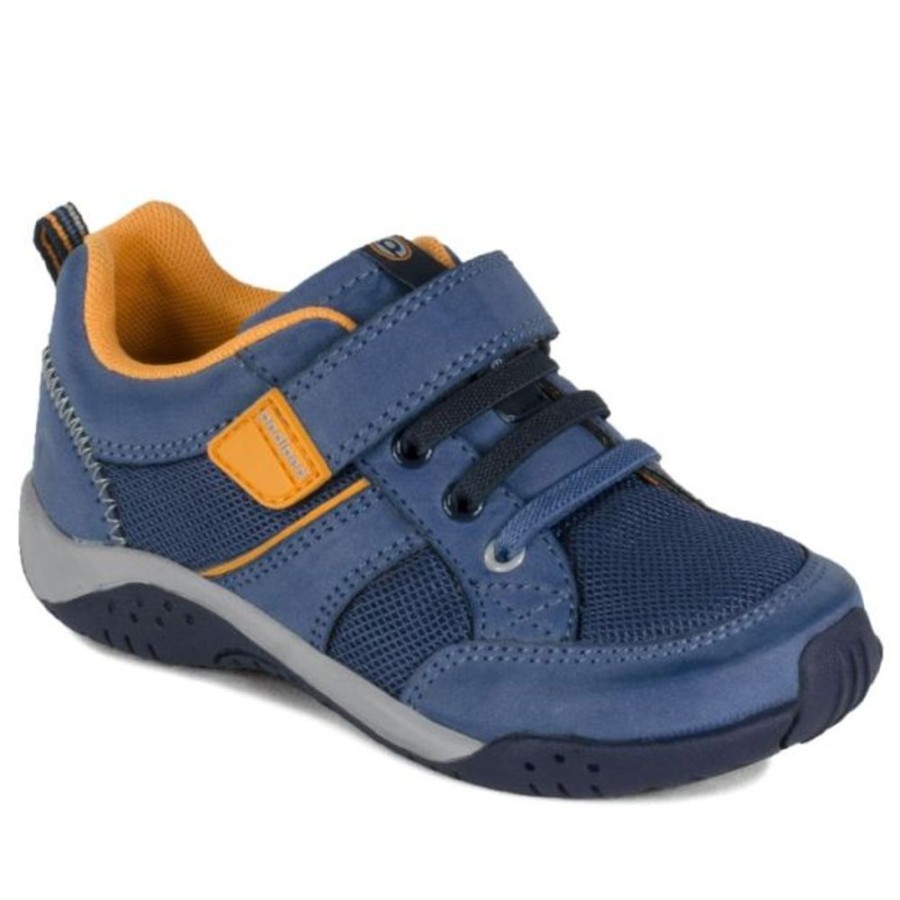 Kids Pediped Flex Trainers | Pediped Justice Navy Orange