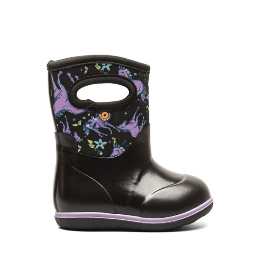 Kids Bogs Wellingtons | Baby Bogs Classic Wellingtons Unicorn Black