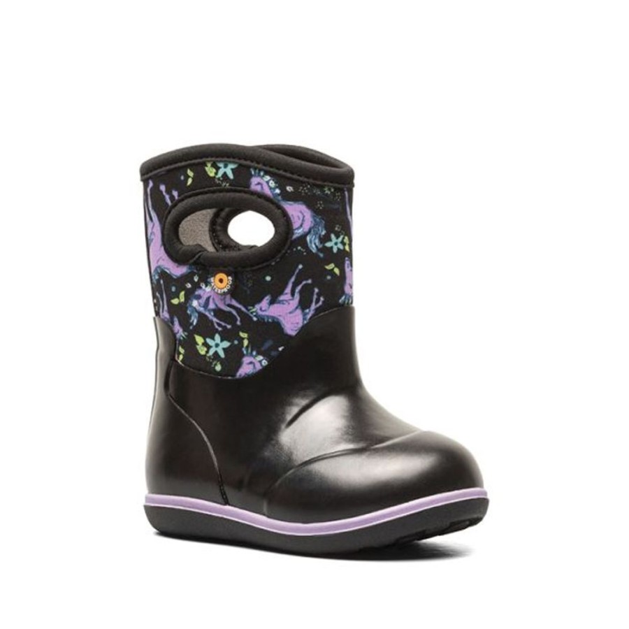 Kids Bogs Wellingtons | Baby Bogs Classic Wellingtons Unicorn Black